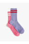 Фото #2 товара 2'li Soket Çorap Seti Şerit Detaylı