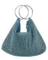 Фото #1 товара Women's Glass Crystal Mesh Double Ring Handle Pouch Bag