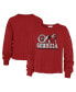 ფოტო #1 პროდუქტის Women's Red Distressed Georgia Bulldogs Bottom Line Parkway Long Sleeve T-shirt