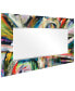 "Rock Star I" Rectangular Beveled Mirror on Free Floating Printed Tempered Art Glass.