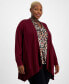 ფოტო #1 პროდუქტის Plus Size Long-Sleeve Open-Front Cardigan