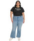 Фото #4 товара Plus Size Chain-Trim Wide-Leg Jeans, First@Macy’s