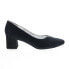 Фото #2 товара David Tate Creative Womens Black Leather Slip On Block Heels Shoes