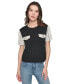 ფოტო #1 პროდუქტის Women's Short-Sleeve Tweed Pocket Top