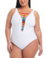 Фото #1 товара Plus Size Lets Get Knotty One-Piece Swimsuit
