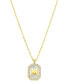 ფოტო #1 პროდუქტის 14K Gold-Plated White Mother-of-Pearl Initial Tablet Necklace