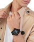 ფოტო #5 პროდუქტის Men's Automatic Skeleton Royal Black Silicone Strap Watch 46mm