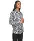 Women's Printed Long Sleeve Button-Front Shirt