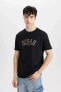 Erkek T-shirt Siyah B8935ax/bk81
