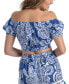 ფოტო #2 პროდუქტის Women's Cotton Off-The-Shoulder Cover-Up Cropped Top