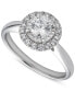 ფოტო #1 პროდუქტის Diamond Round Halo Engagement Ring (3/4 ct. t.w.) in 14k White Gold