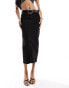 Фото #4 товара Vero Moda Tall denim midi skirt in black