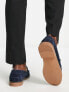 ASOS DESIGN tassel loafers in navy suede with natural sole