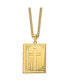 ფოტო #1 პროდუქტის Yellow IP-plated Cross Bible Locket Pendant Curb Chain Necklace