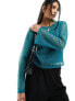 Фото #1 товара Vero Moda lace overlay long sleeved top with cami lining in deep green