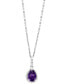 EFFY Collection eFFY® Amethyst Pear Rope-Framed 18" Pendant Necklace (3/4 ct. t.w.) in Sterling Silver