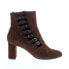 David Tate Mood Womens Brown Extra Wide Suede Zipper Casual Dress Boots 9