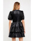 Фото #3 товара Women's Faux Leather Mini Dress