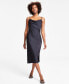 Фото #1 товара Women's Solid Cowlneck Slip Dress, Created for Macy's