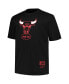 Фото #3 товара Men's Black Distressed Chicago Bulls Big and Tall Hardwood Classics Vintage-Like Logo T-shirt