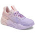 Puma RsX Faded Gradient Striped Logo Lace Up Womens Pink, Purple Sneakers Casua