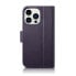 Фото #3 товара Чехол для смартфона ICARER iPhone 14 Pro премиум кожаный с карманом фиолетовый