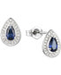 ფოტო #1 პროდუქტის Amethyst (5/8 ct. t.w.) & Lab-Grown White Sapphire (1/6 ct. t.w.) Pear Halo Stud Earrings in Sterling Silver (Also in Additional Gemstones)