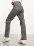 ASOS DESIGN cropped mid rise straight jean in light grey