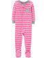 Фото #4 товара Toddler 1-Piece Striped 100% Snug Fit Cotton Footie Pajamas 2T