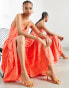 Фото #1 товара ASOS EDTION tiered cami maxi dress in organza check in tomato red