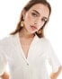 Фото #4 товара Mango satin short sleeve shirt in white