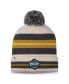 ფოტო #2 პროდუქტის Men's Vegas Golden Knights Charcoal, Cream 2024 NHL Winter Classic Cuffed Knit Hat with Pom