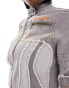 COLLUSION distressed canvas motorcross jacket in light grey