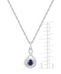 ფოტო #2 პროდუქტის Sapphire (1/2 ct. t.w.) and Diamond (1/4 ct. t.w.) 18" Necklace in 14k White Gold (Also available in Ruby in 14k)