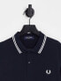 Fred Perry twin tipped logo polo in navy/white