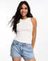 Vero Moda racer tank top in white