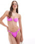 Фото #1 товара ASOS DESIGN Maya ruched tanga bikini bottom in pink pop