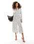 Фото #2 товара Vila maxi shirt dress in white spot print