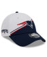 Фото #1 товара Men's White, Navy New England Patriots 2023 Sideline 9FORTY Adjustable Hat