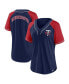 Women's Navy Minnesota Twins Ultimate Style Raglan V-Neck T-shirt
