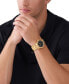 Фото #4 товара Men's Everest Three-Hand Gold-Tone Stainless Steel Bracelet Watch, 40mm