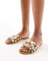 Mango caged flat sandal in gold