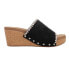 Фото #1 товара Corkys Stitch N Slide Studded Embroidered Wedge Womens Black Casual Sandals 41-