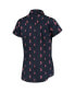 Women's Navy Boston Red Sox Floral Button Up Shirt