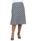ფოტო #1 პროდუქტის Plus Size Elastic Waist Knee Length Skirt