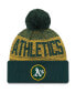 ფოტო #3 პროდუქტის Men's Green Oakland Athletics Authentic Collection Sport Cuffed Knit Hat with Pom