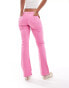 Monki stretch trousers with flare leg in washed pink