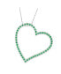 ფოტო #6 პროდუქტის Sterling Silver with Round Cubic Zirconia Thin Open Heart Frame Necklace