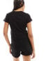 Pull&Bear jersey t-shirt and short set in black