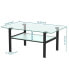 Фото #2 товара Transparent Glass Coffee Table, Modern Simple, Living Room Coffee Table, Side Center Table